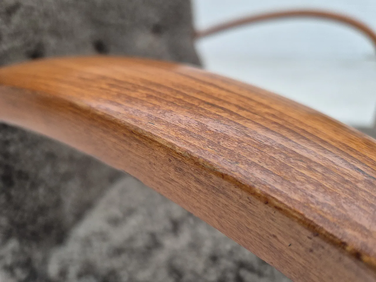 1960s, reupholstered Danish art deco armchair, genuine sheepskin. 5