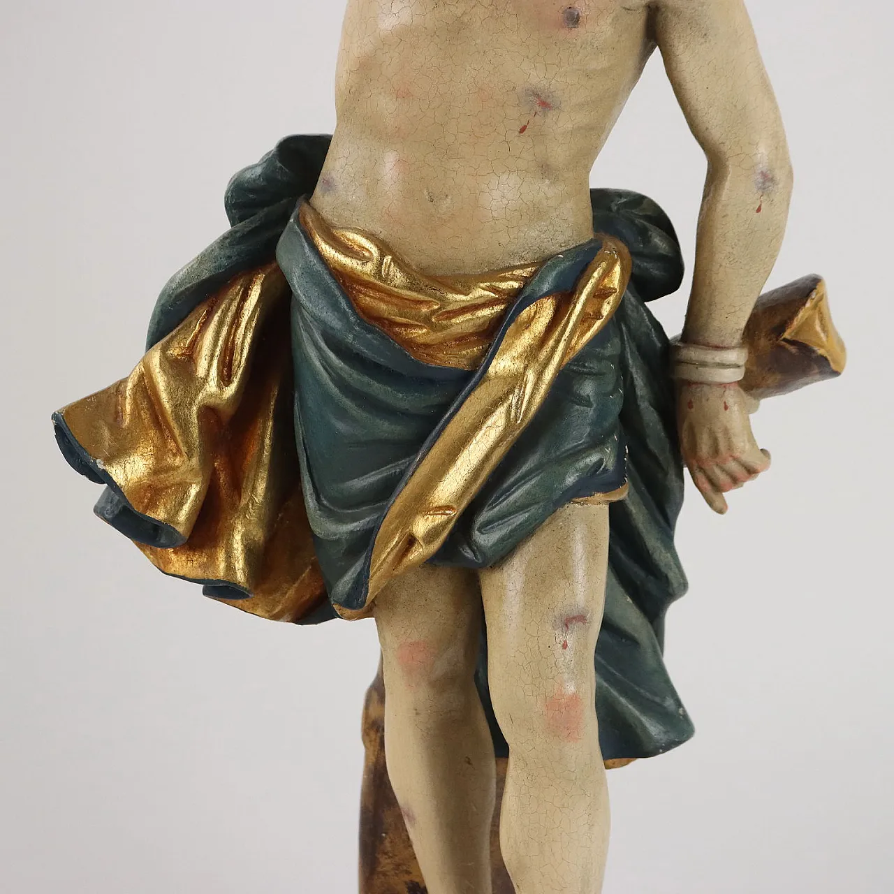 San Sebastiano, statua in legno, Manifattura Alto Adige, '900 4