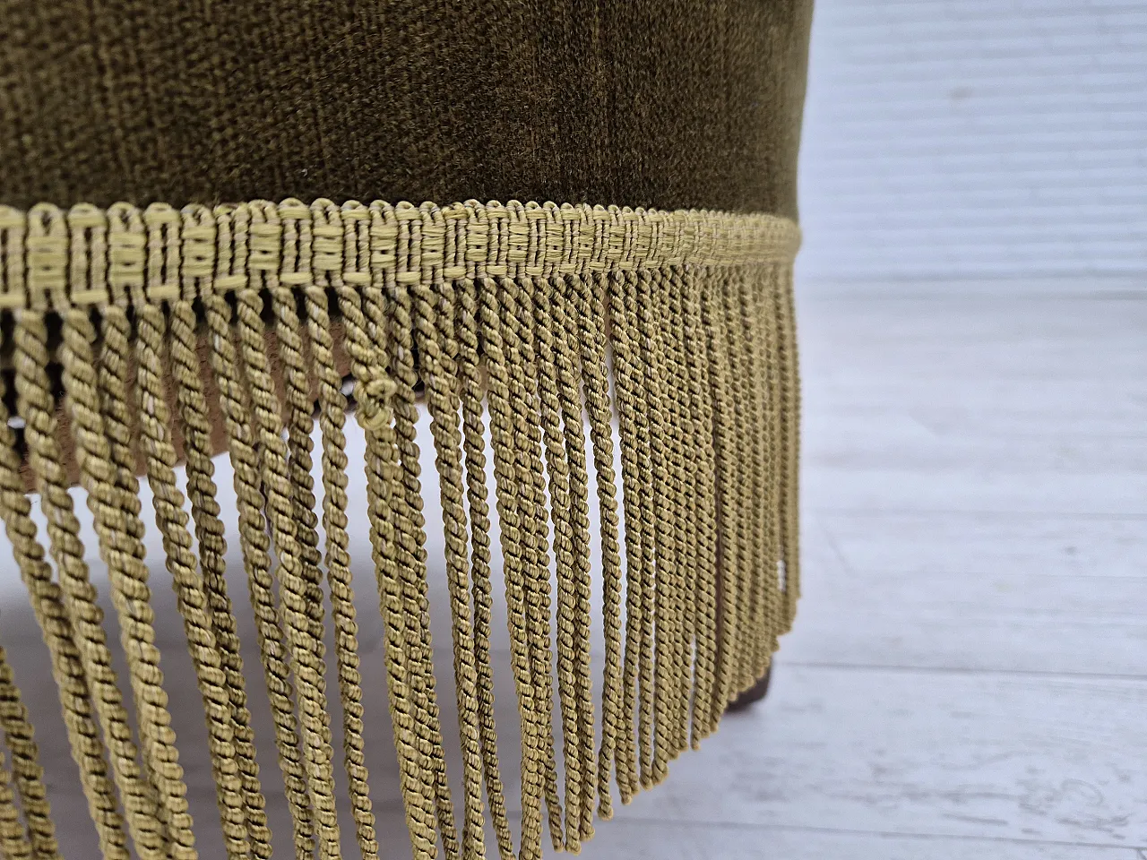 Danish lounge chair, green furniture velour, ash wood, 50s 7