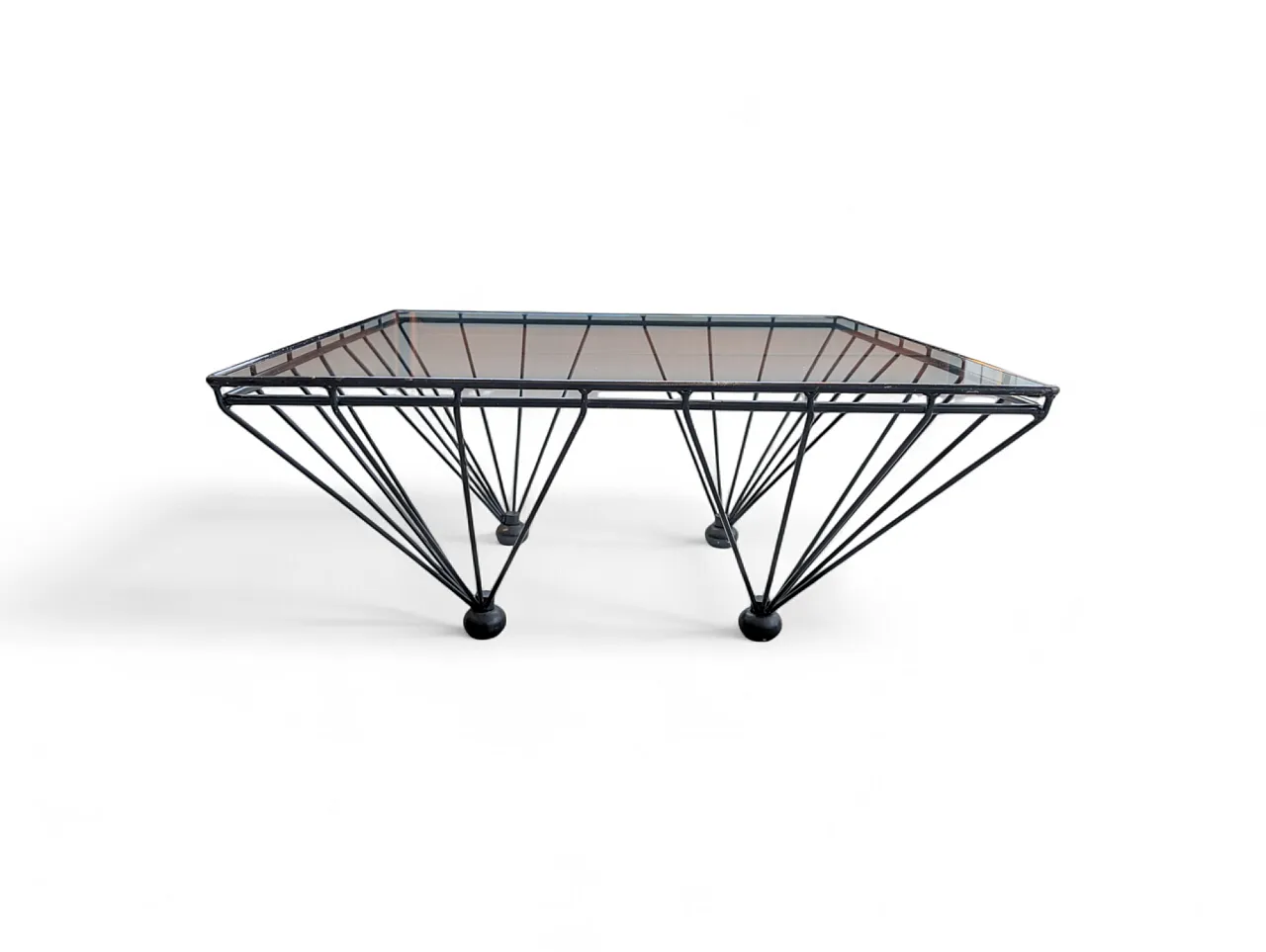 Tavolino da salotto in ferro battuto, anni '80 1