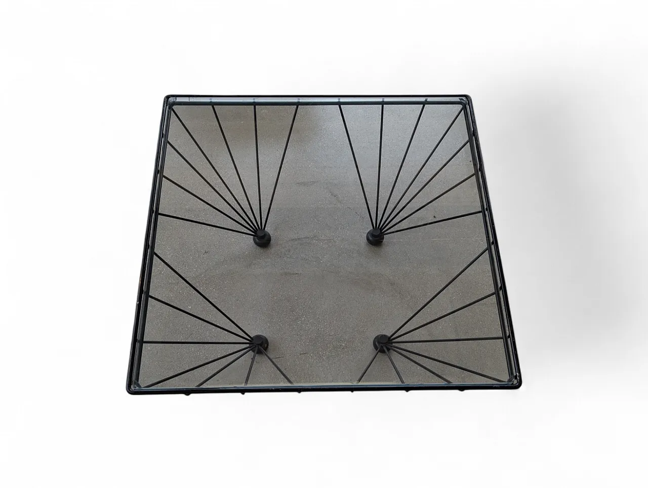 Tavolino da salotto in ferro battuto, anni '80 5