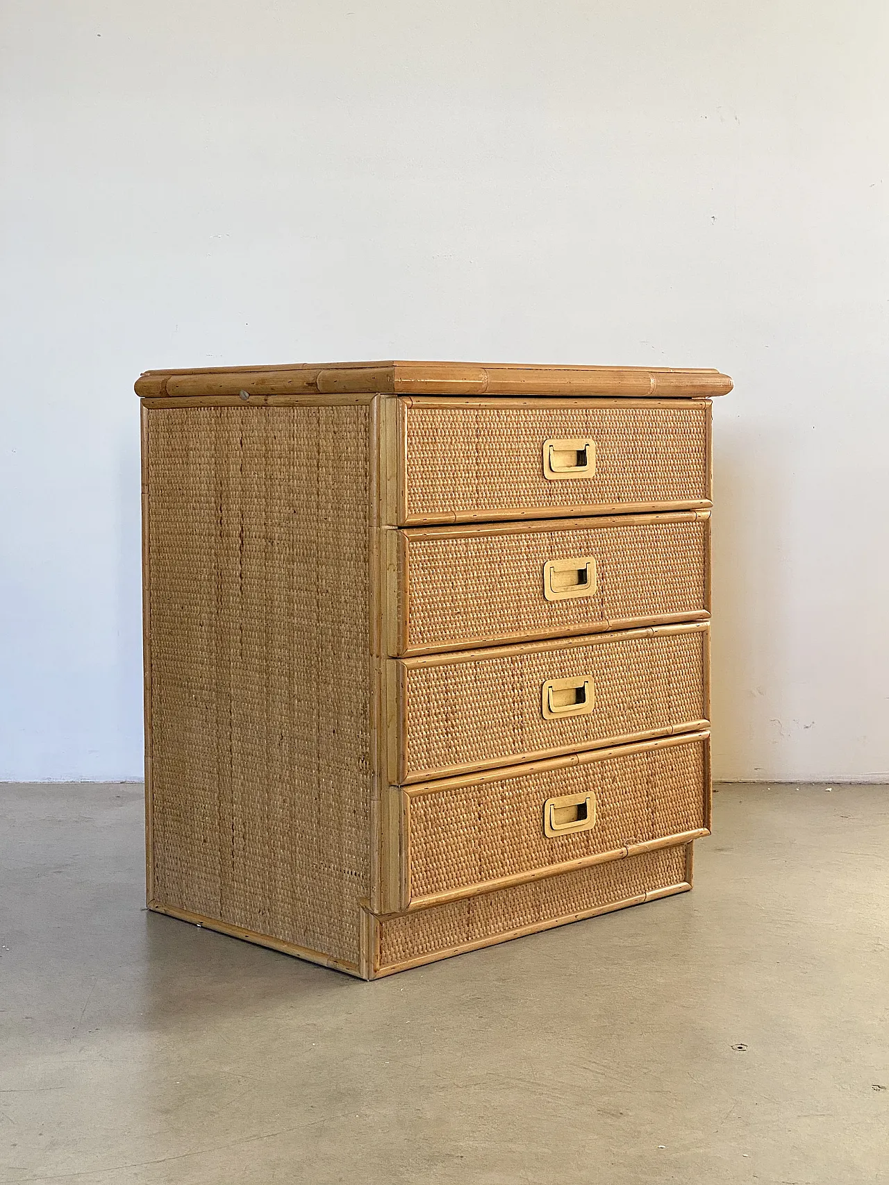 Pair of wicker bedside tables, 70s 9