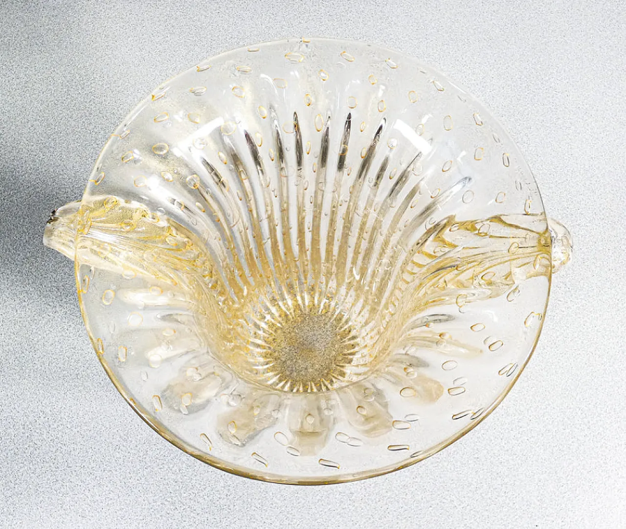 Blown Murano glass vase by Toso, late 20th century 6