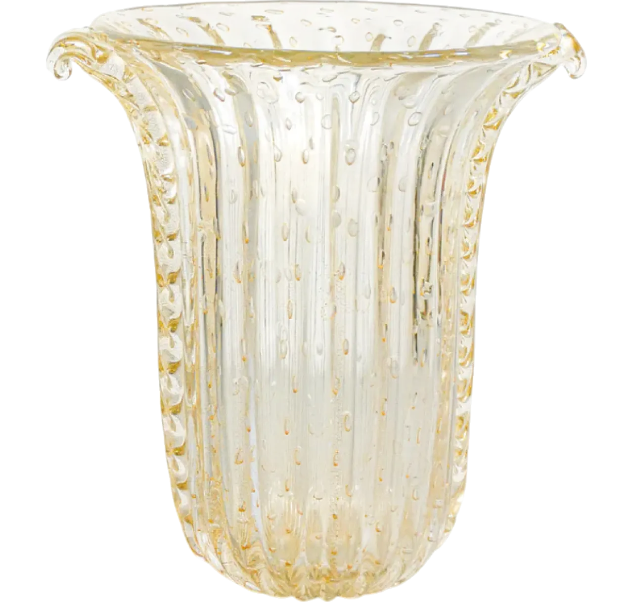 Blown Murano glass vase by Toso, late 20th century 9