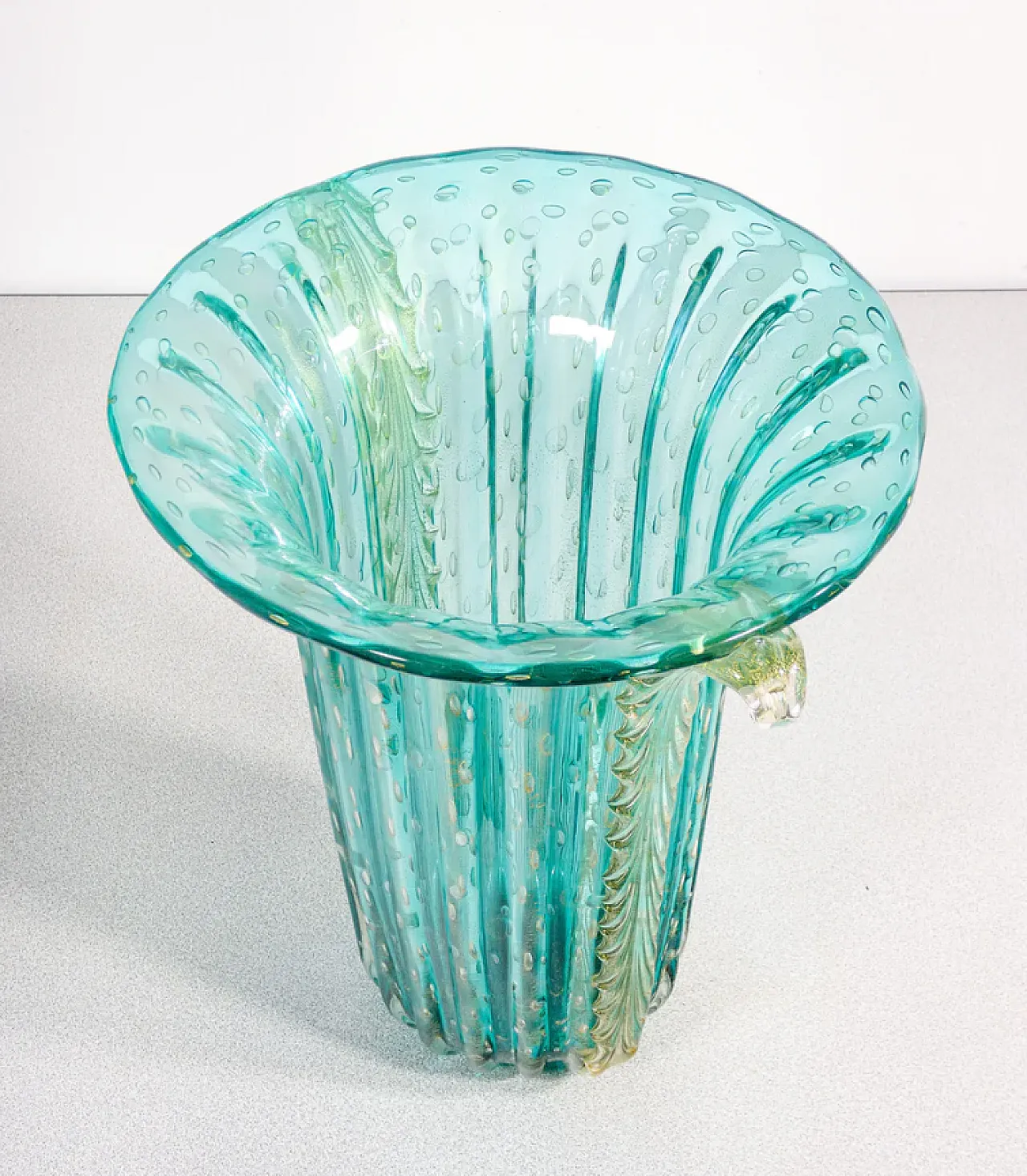 Blown Murano glass vase by Toso, late 20th century 5
