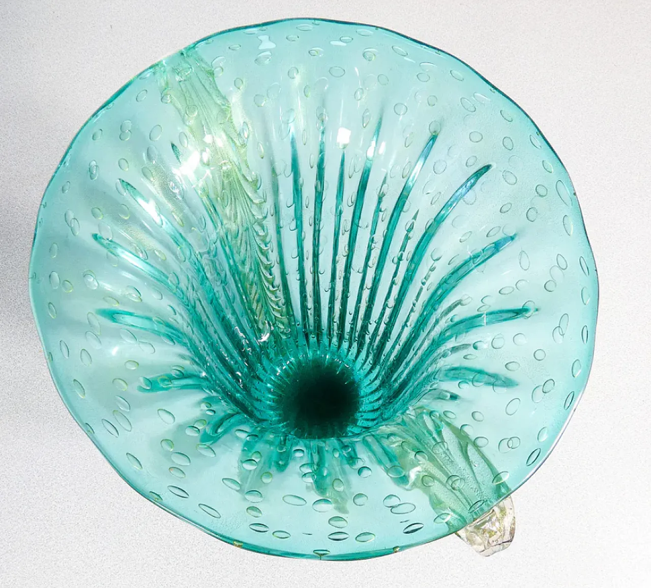 Blown Murano glass vase by Toso, late 20th century 6