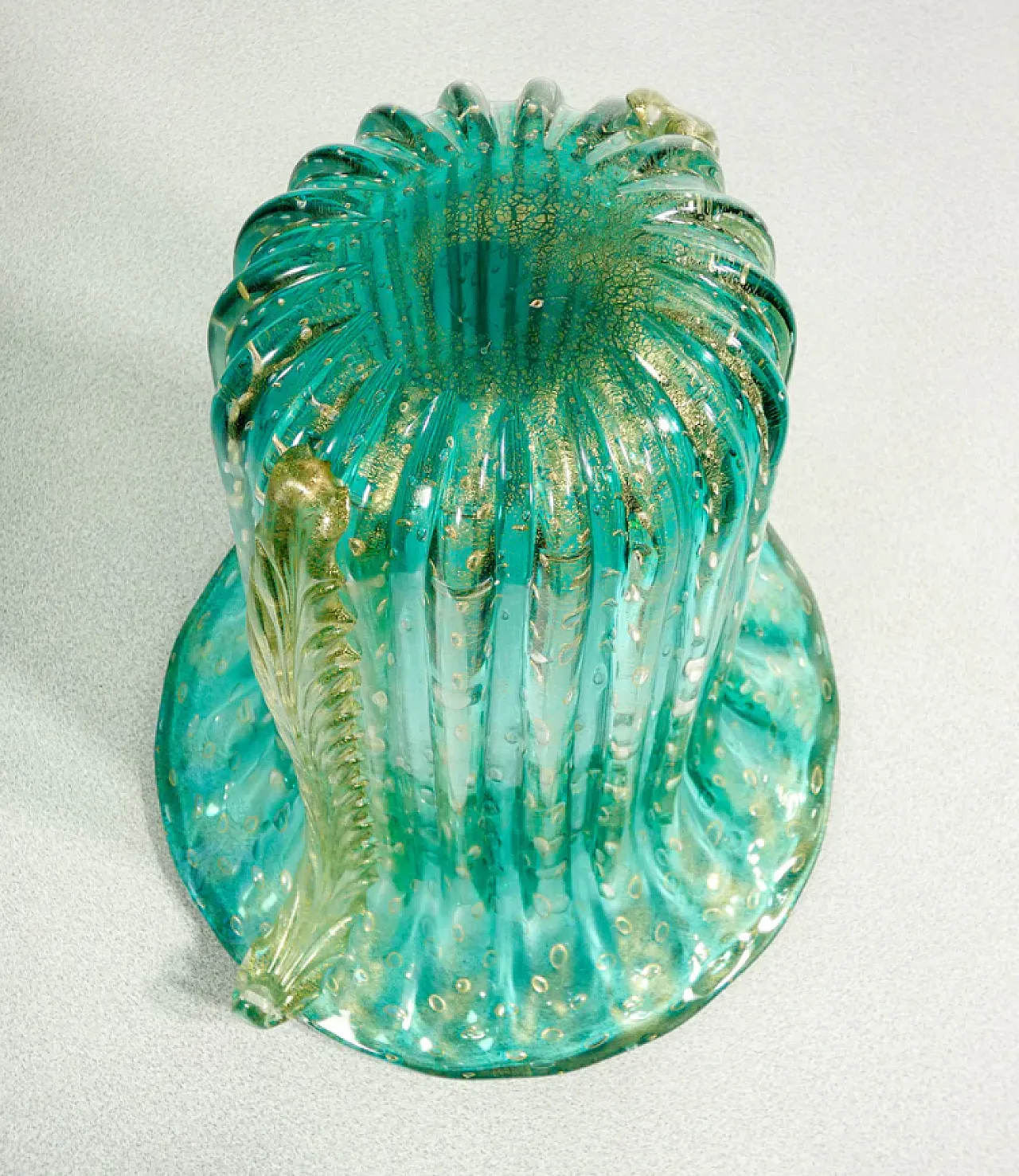 Blown Murano glass vase by Toso, late 20th century 8