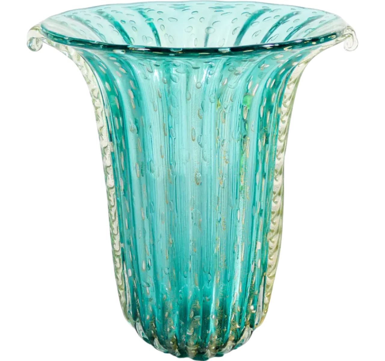 Blown Murano glass vase by Toso, late 20th century 10