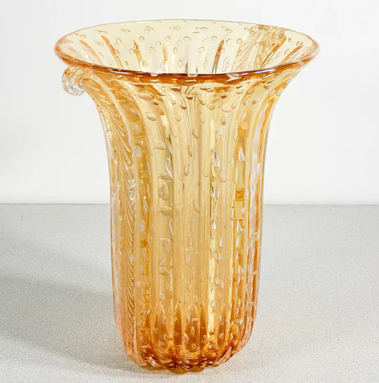 Toso gold blown Murano glass vase, late 20th century 2