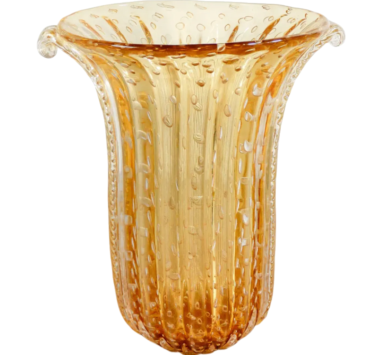 Toso gold blown Murano glass vase, late 20th century 8
