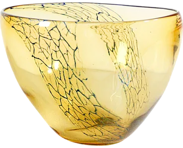 Coppa in vetro soffiato di Murano di Seguso, anni '60