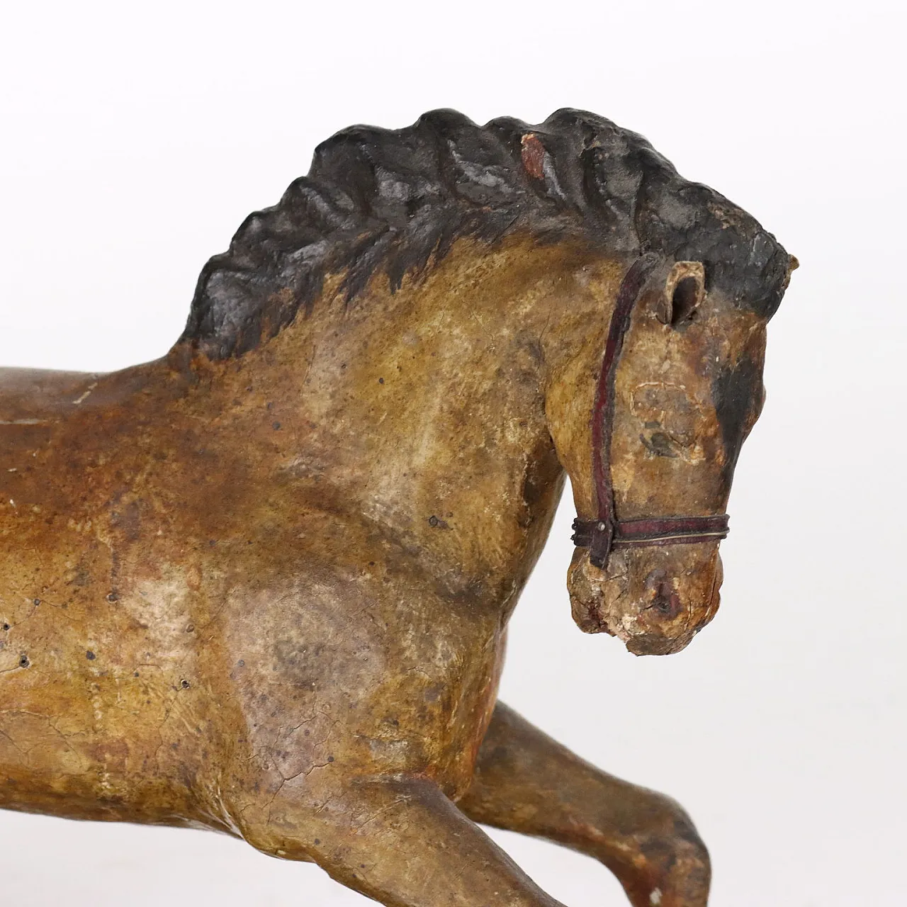Cavallo in cartapesta laccato, '800 3