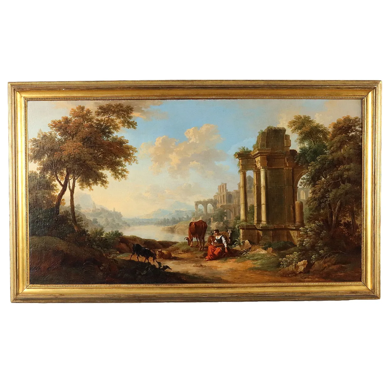 Landscape by Christian Georg Schütz I, oil on canvas, 18th century 1