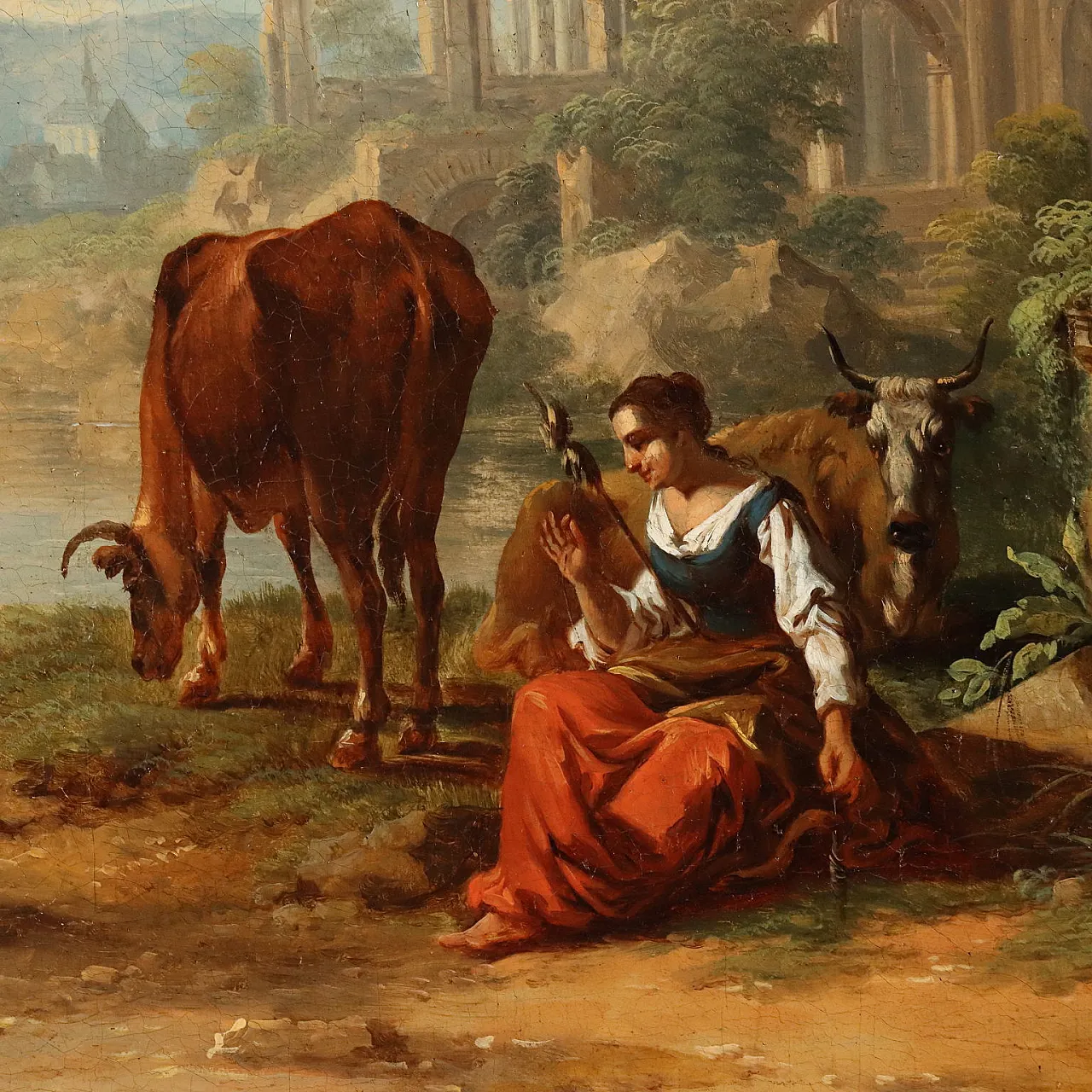 Landscape by Christian Georg Schütz I, oil on canvas, 18th century 3