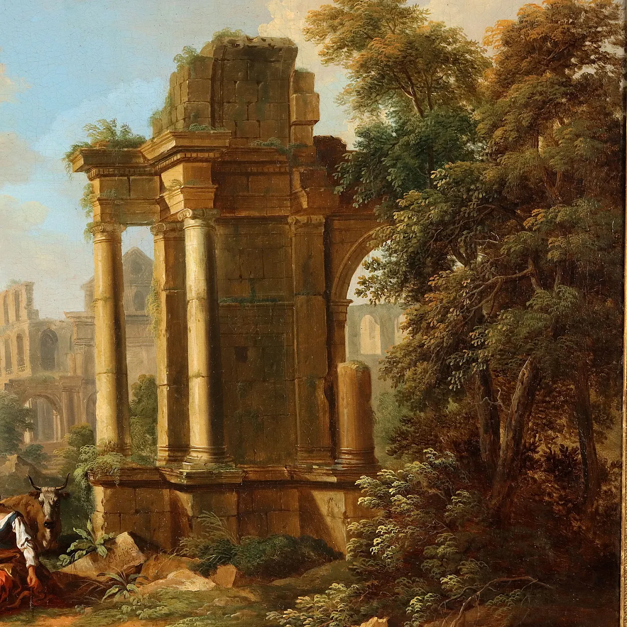 Landscape by Christian Georg Schütz I, oil on canvas, 18th century 7