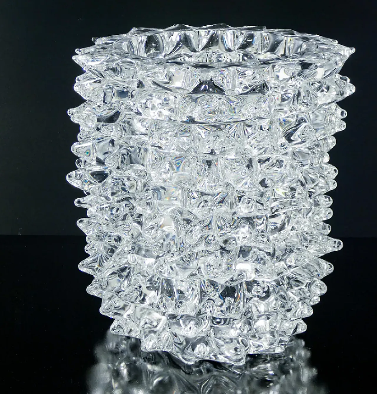 Vaso in vetro soffiato rostrato di Pino Signoretto, anni '70 1