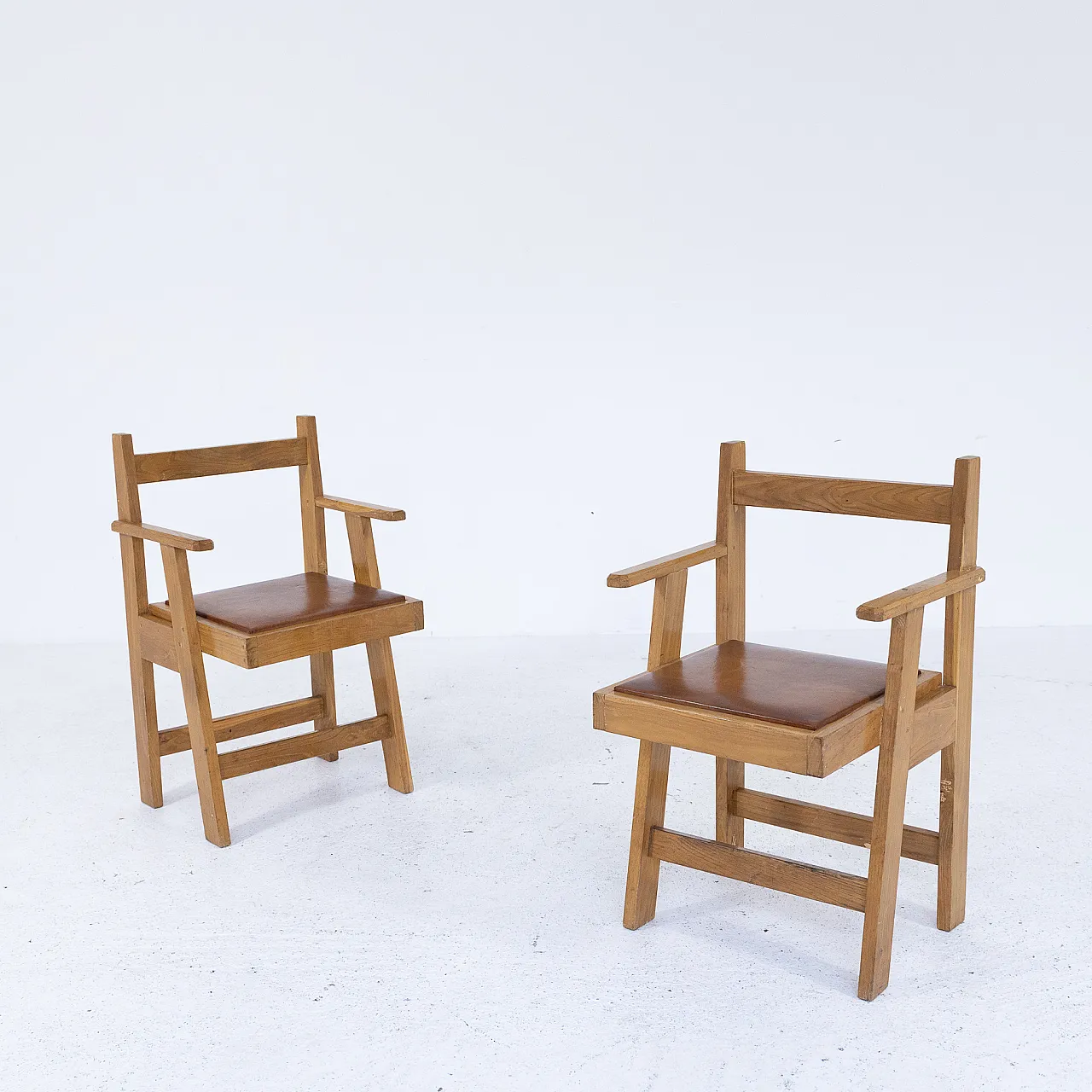 6 Rationalist wooden armchairs, 1970s 8