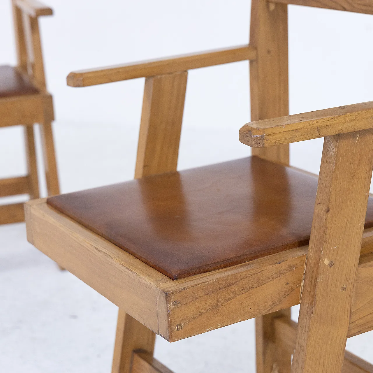 6 Rationalist wooden armchairs, 1970s 9