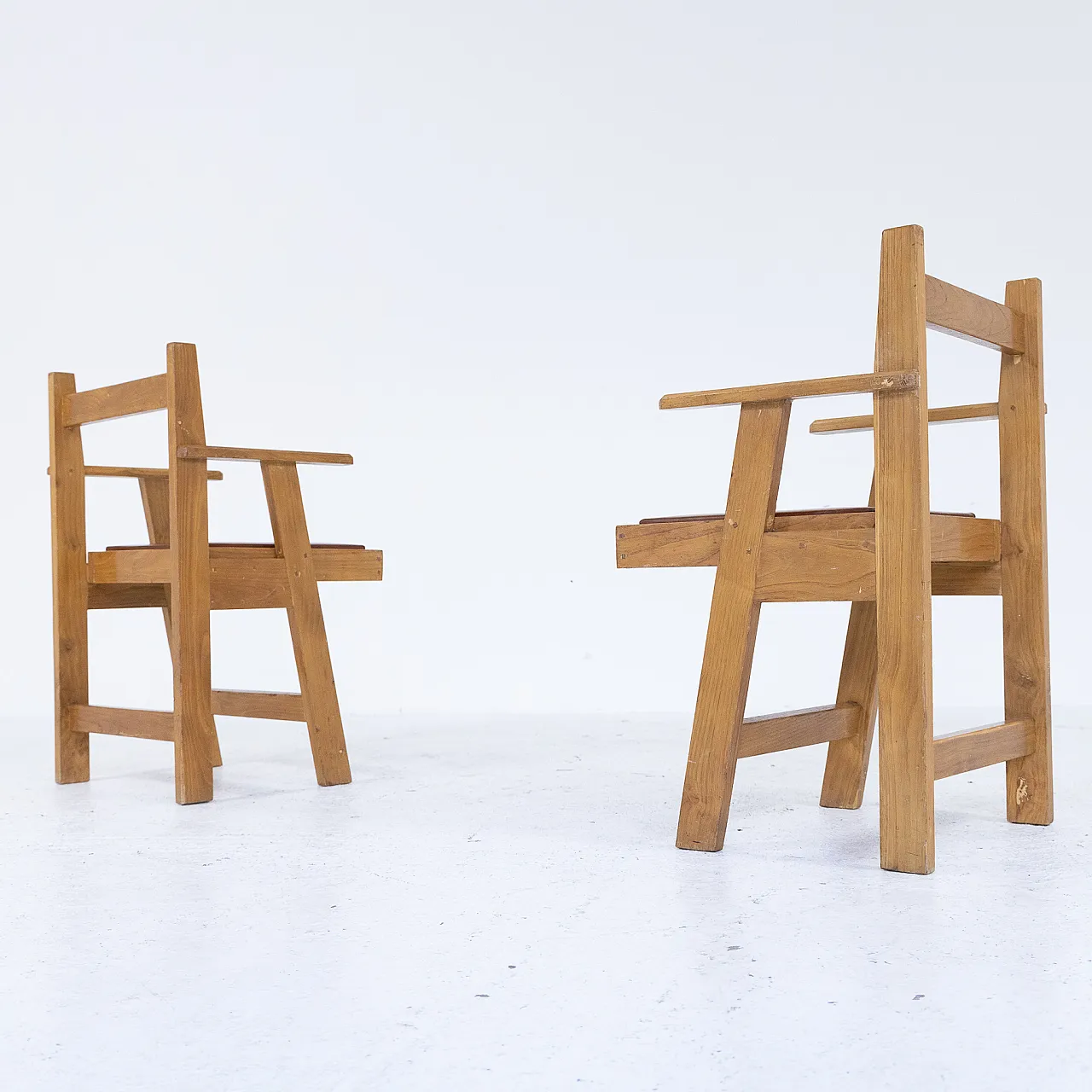 6 Rationalist wooden armchairs, 1970s 12