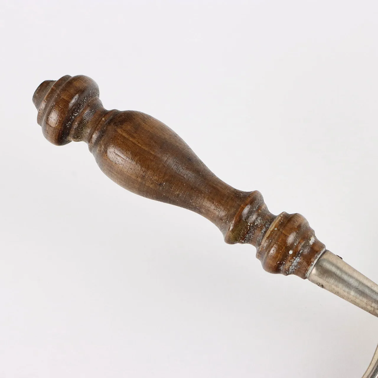 Antique Chamberstick with Wooden Handle XX Century 4