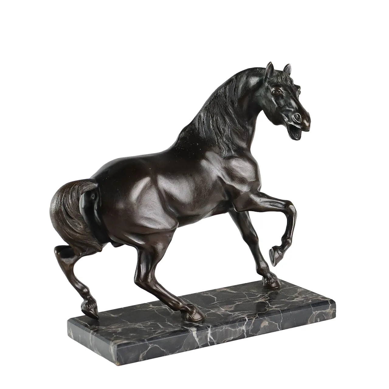 Bronze and marble horse, 20th century 1