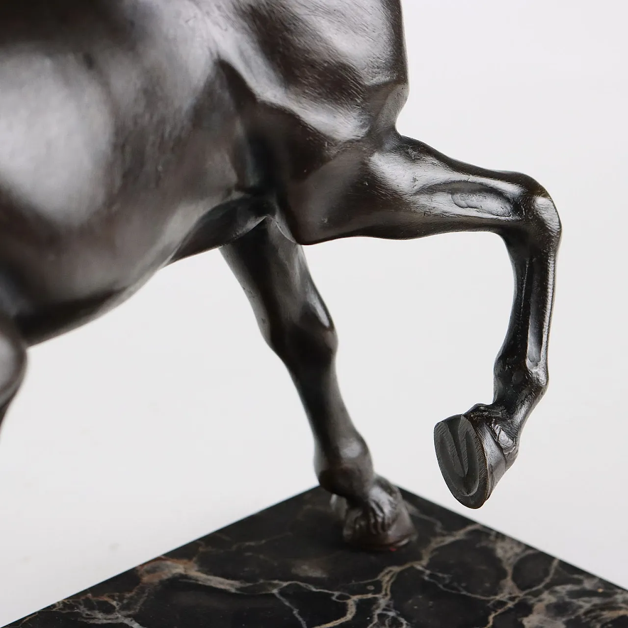 Bronze and marble horse, 20th century 4