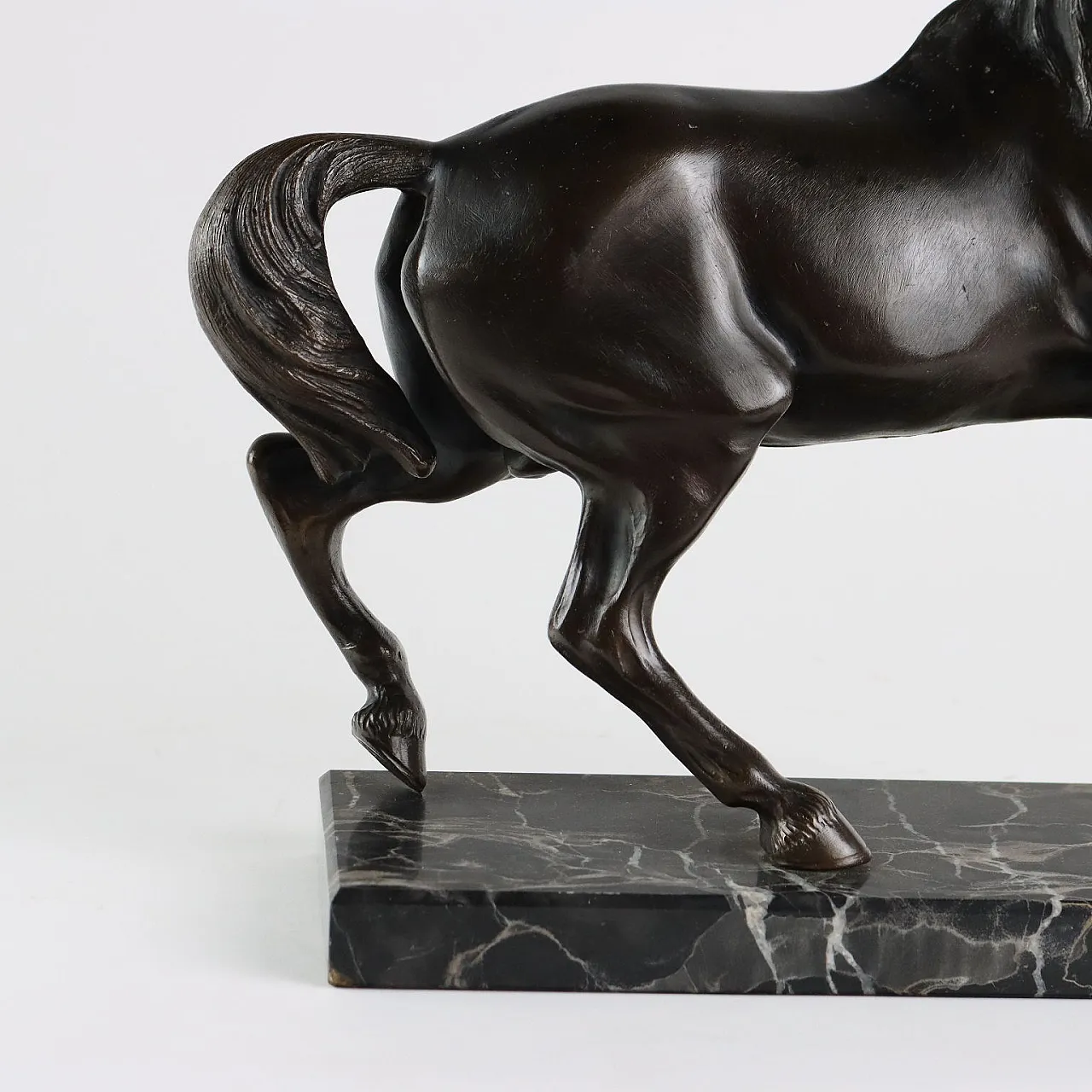 Bronze and marble horse, 20th century 5