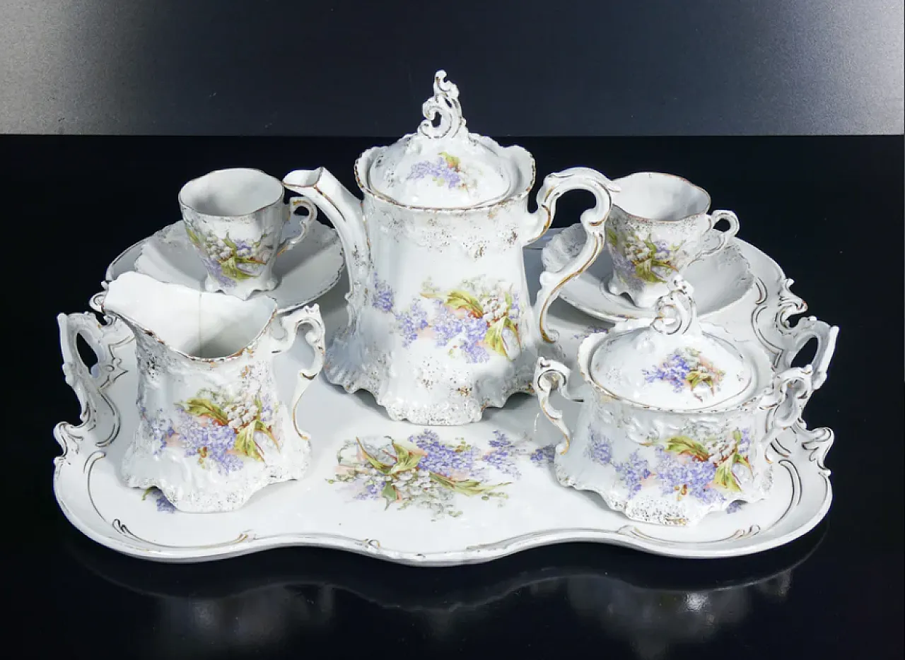 Servizio da caffé tete a tete in porcellana, primo '900 1