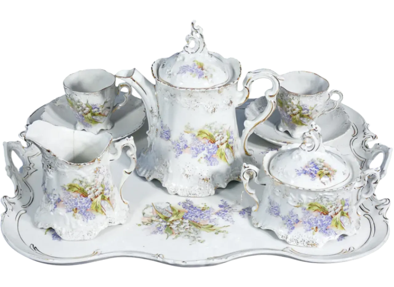 Servizio da caffé tete a tete in porcellana, primo '900 16