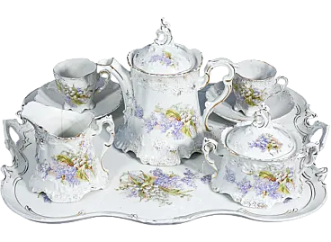 Servizio da caffé tete a tete in porcellana, primo '900