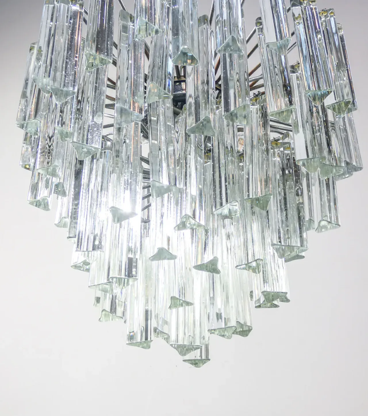 Lampadario Trilobo in vetro di Murano di Venini, anni '70 4