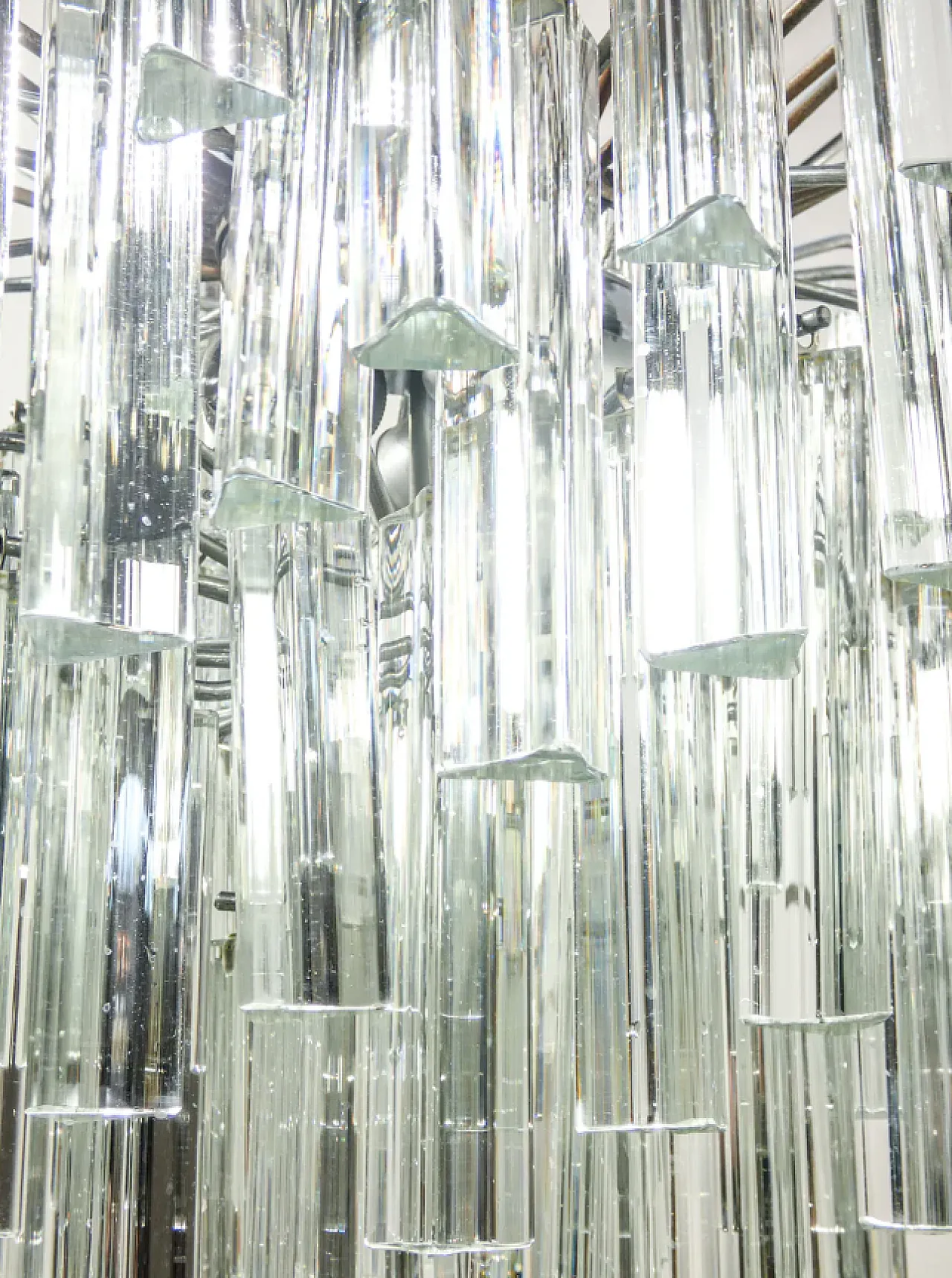 Lampadario Trilobo in vetro di Murano di Venini, anni '70 5