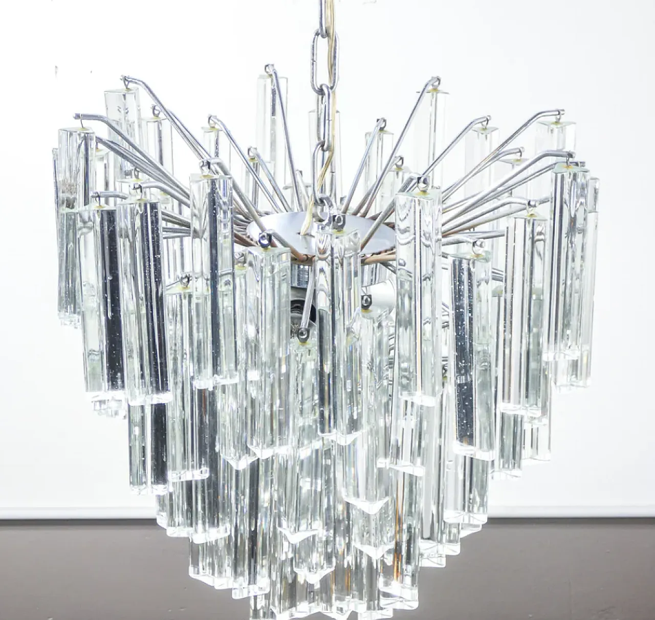 Lampadario Trilobo in vetro di Murano di Venini, anni '70 8