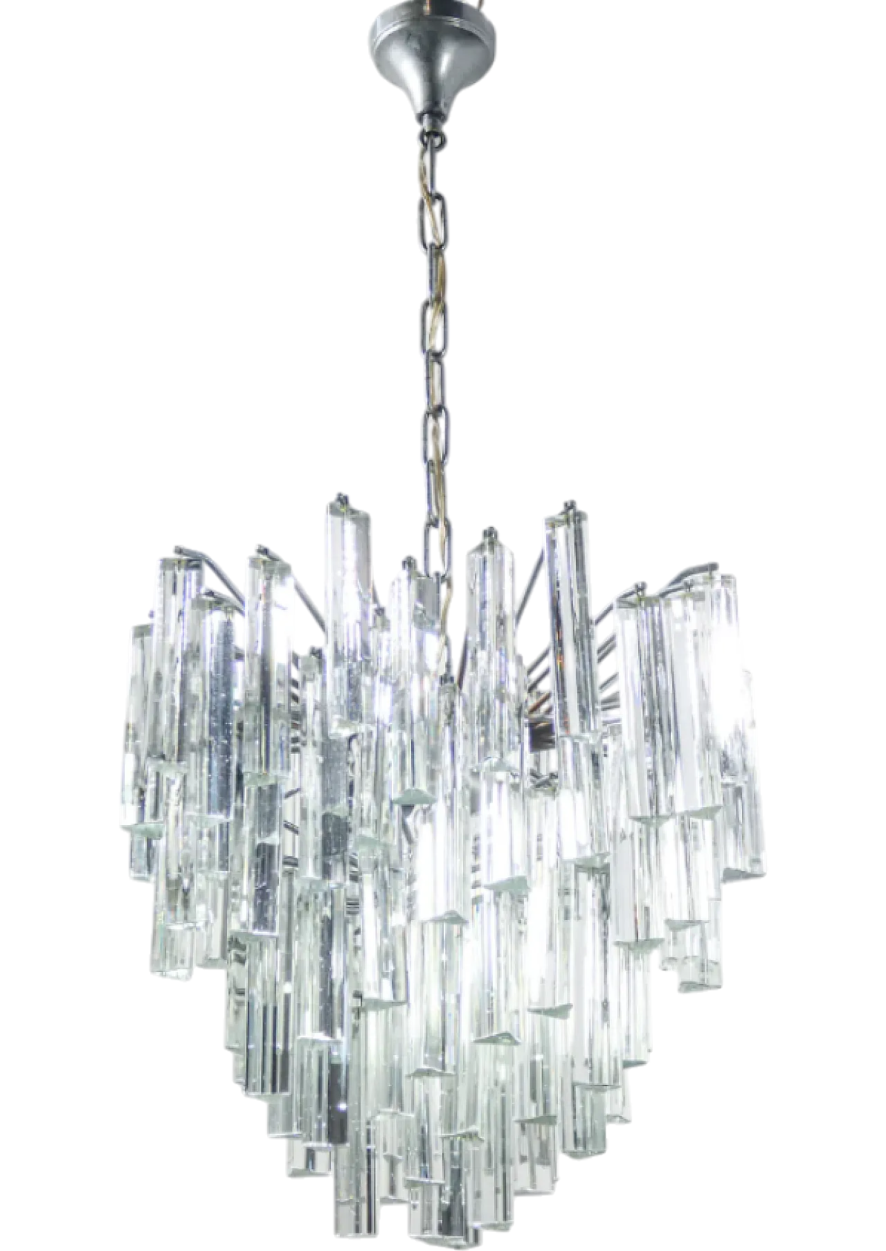 Lampadario Trilobo in vetro di Murano di Venini, anni '70 11