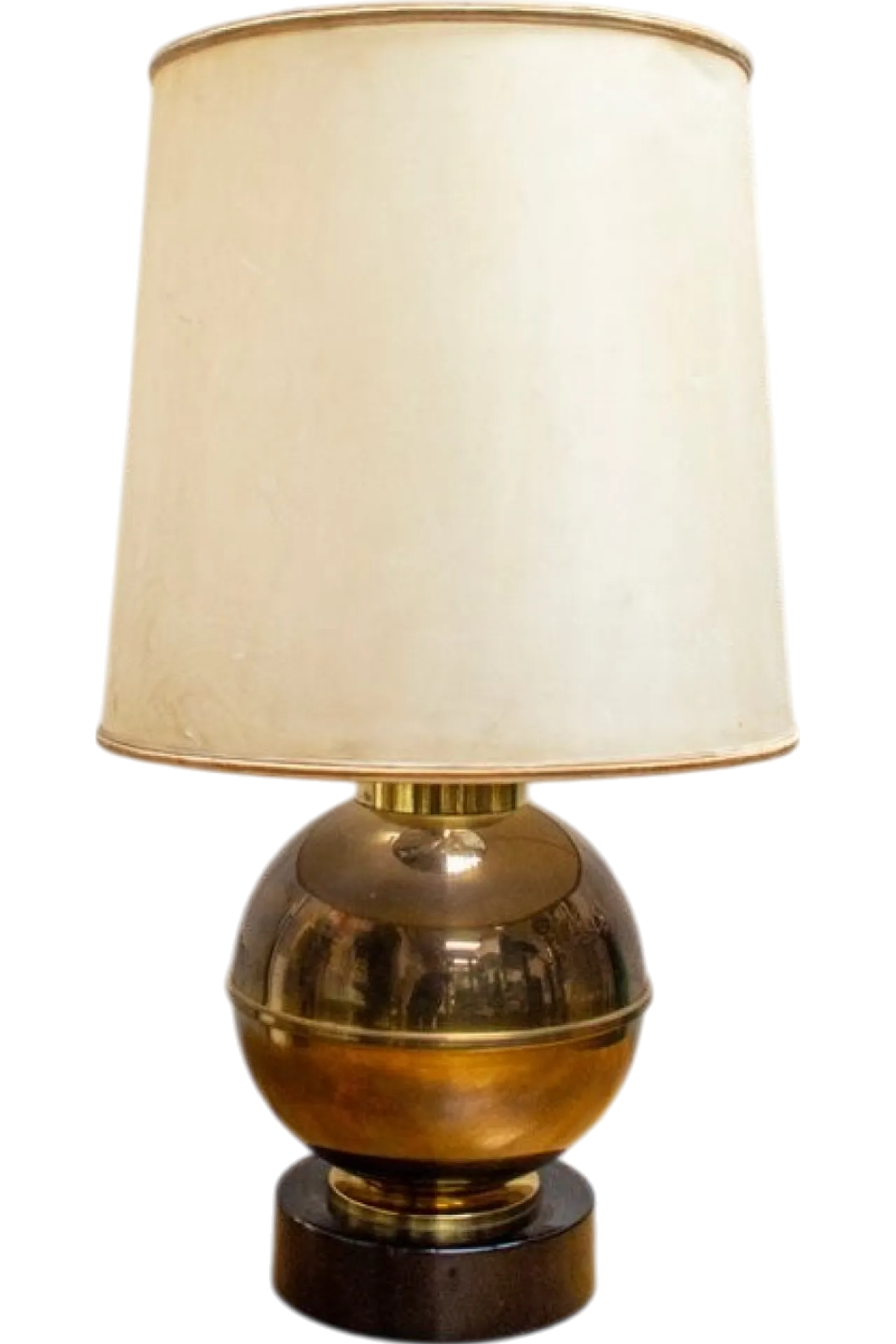 Brass and enamel lamp, 1940s 5
