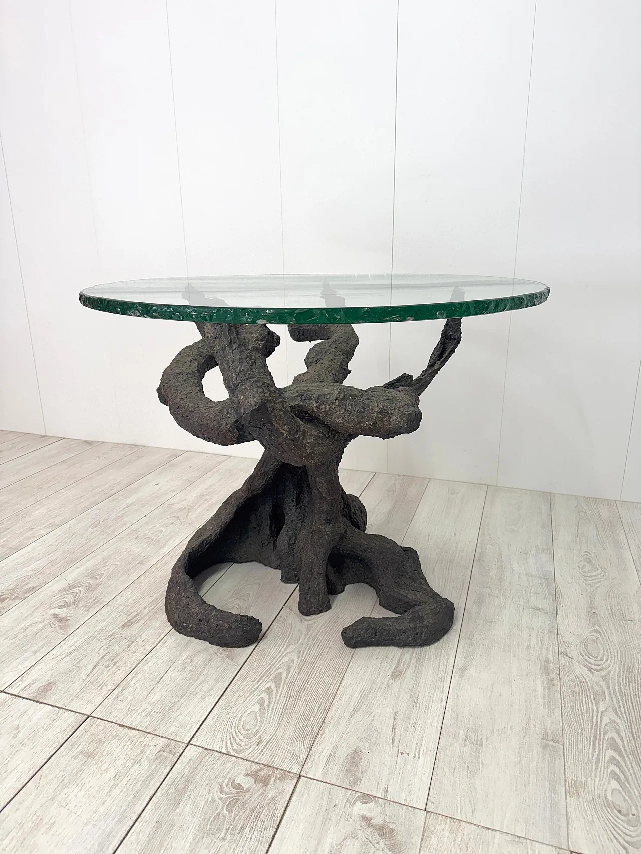 Tavolo in bronzo a forma di albero, anni '70 11