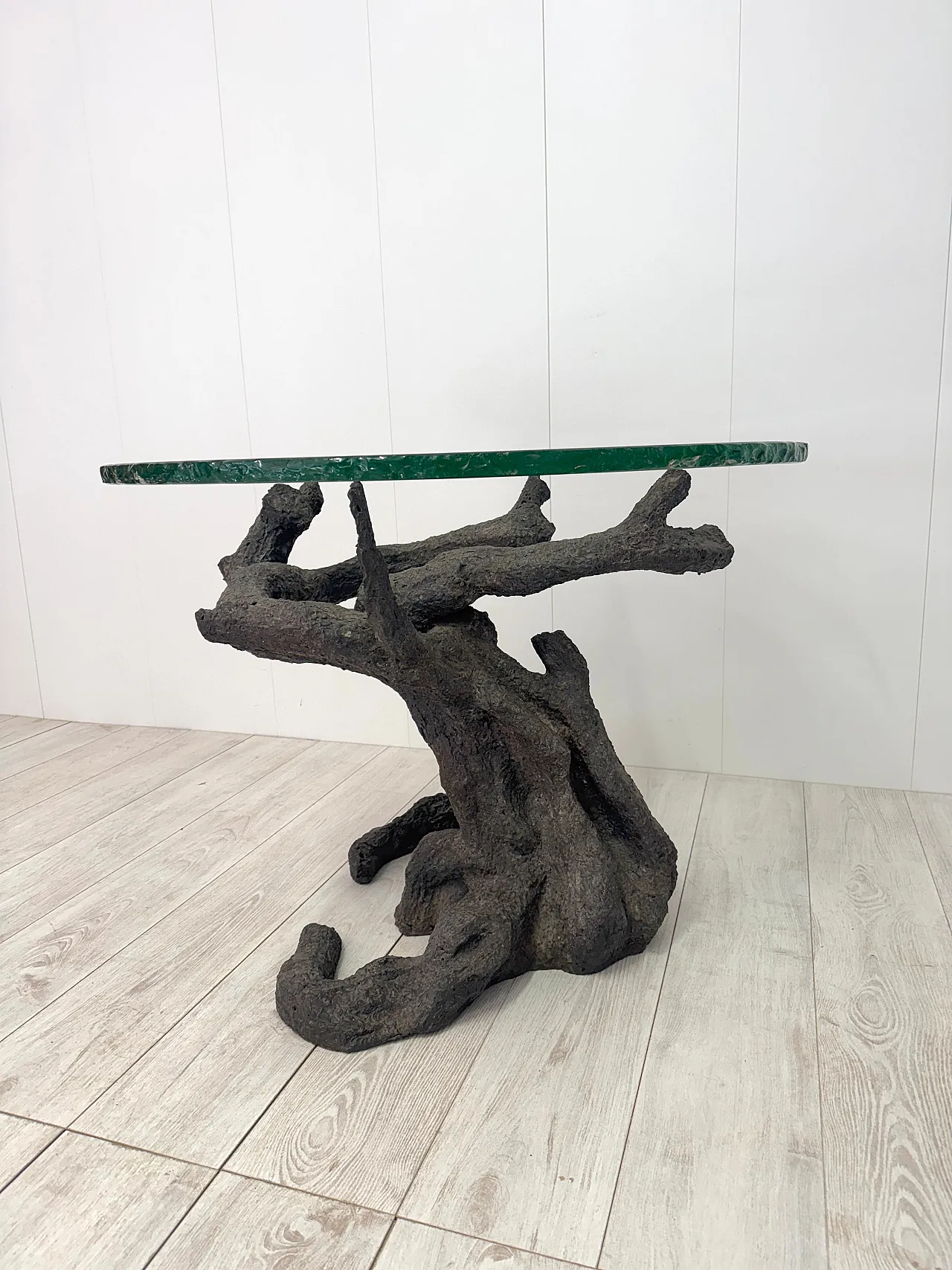 Tavolo in bronzo a forma di albero, anni '70 18
