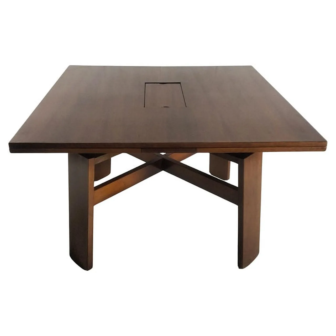 Extendable walnut dining table 612 mod. by S.Coppola for Bernini 60/70 1