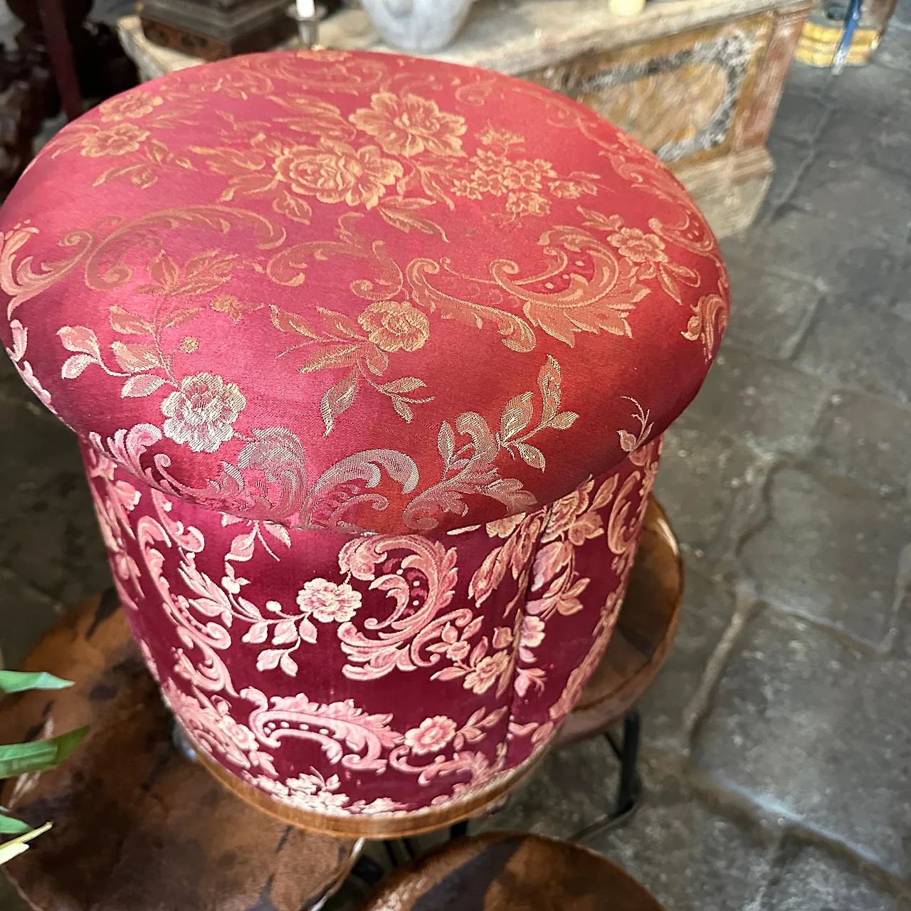 4 Pouf siciliani Luigi Filippo in tessuto, '800 6