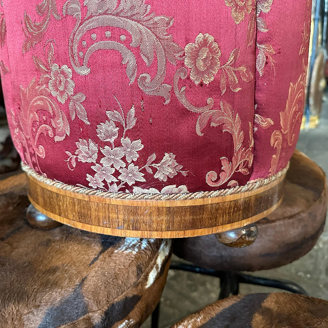 4 Pouf siciliani Luigi Filippo in tessuto, '800 10