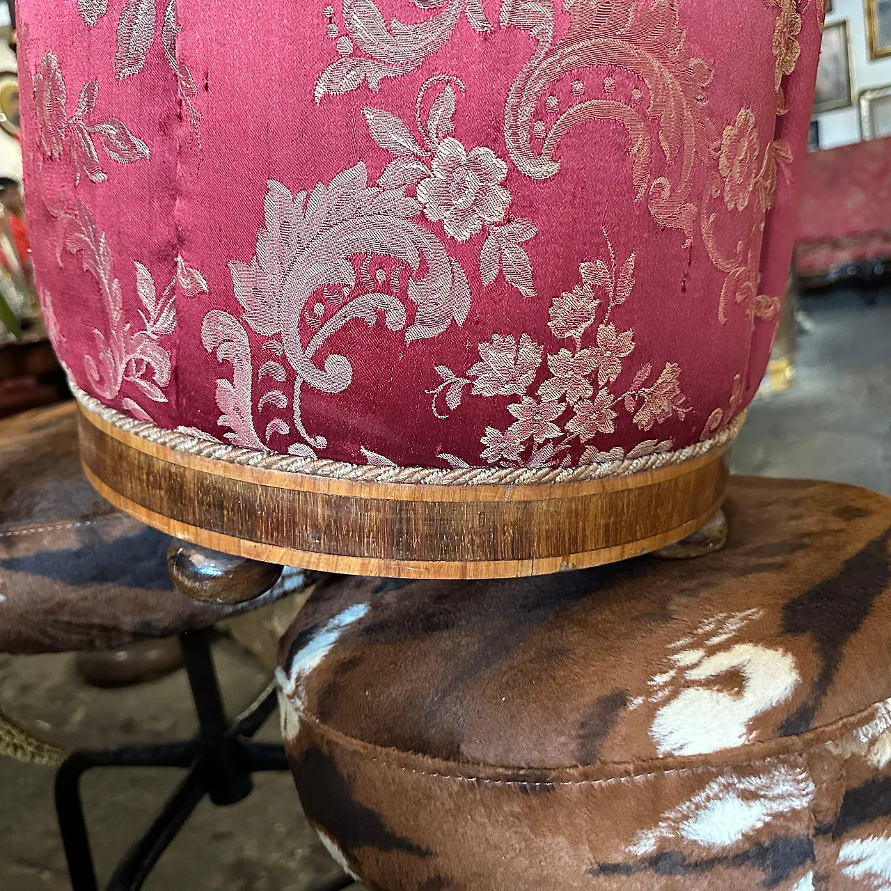 4 Pouf siciliani Luigi Filippo in tessuto, '800 11