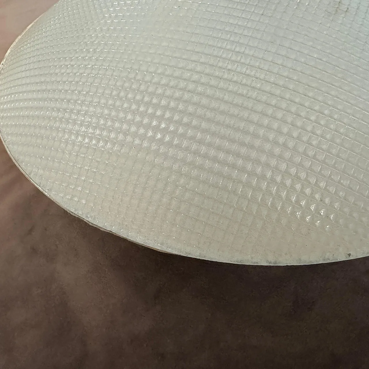 Pair of round brass and glass wall lights, 1950s 3