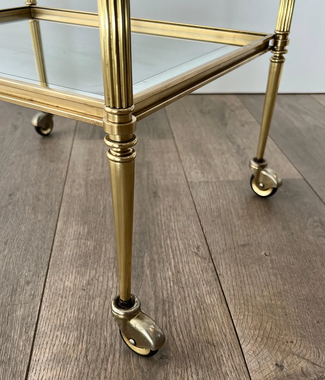 Pair of coffee tables with removable top trays, 1940s 11