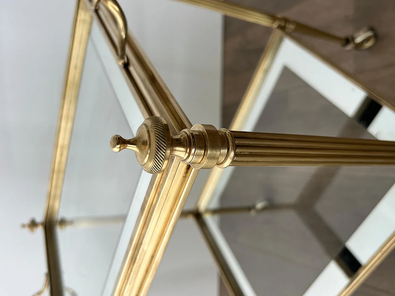 Pair of coffee tables with removable top trays, 1940s 17