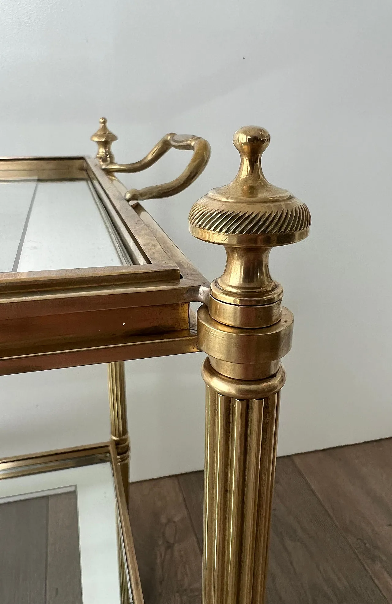Pair of coffee tables with removable top trays, 1940s 18