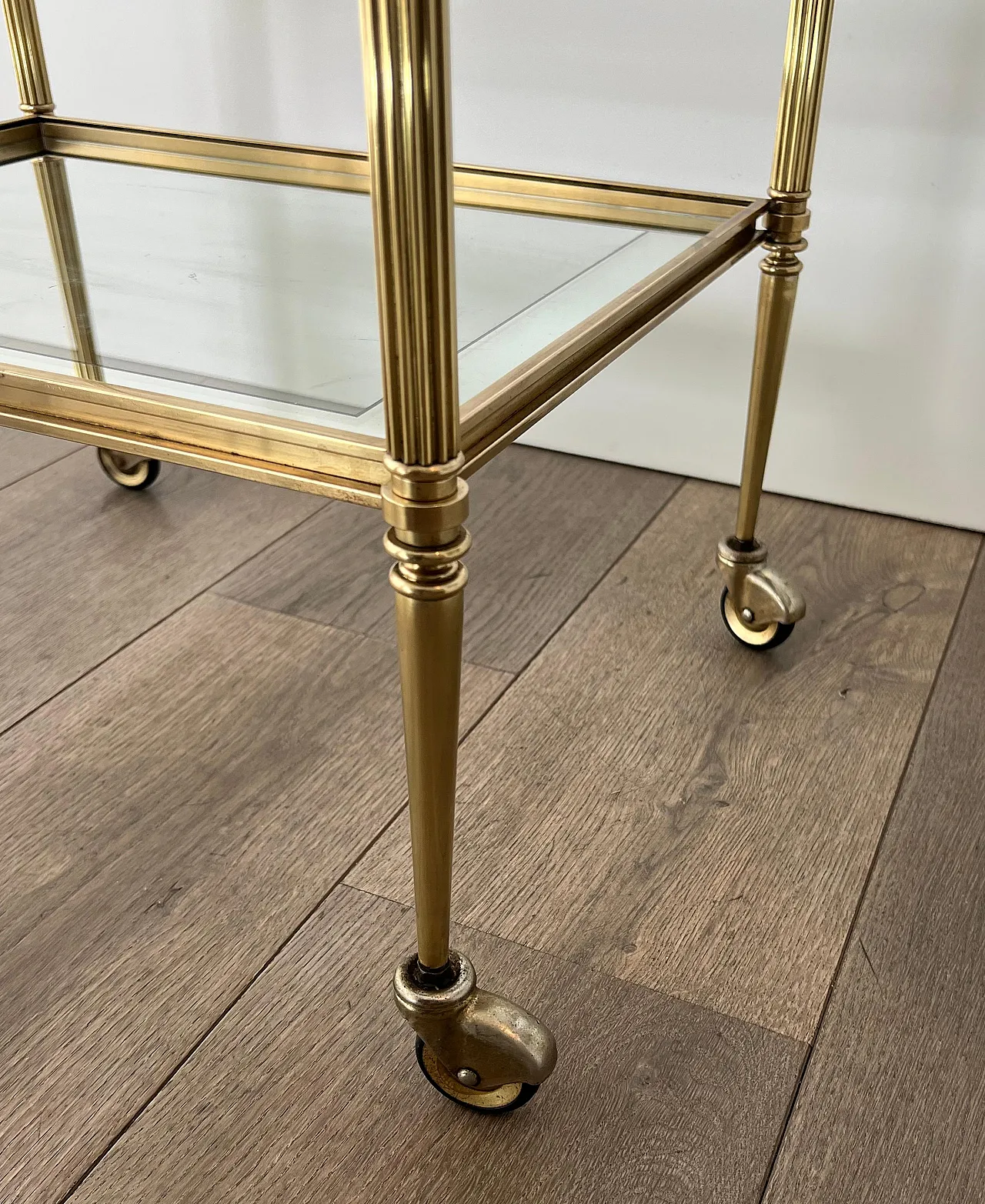 Pair of coffee tables with removable top trays, 1940s 19