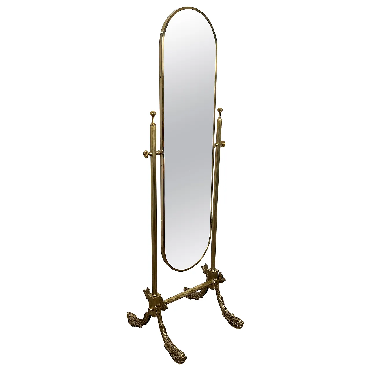 Psyche brass mirror by Maison Jansen, 1940s 1