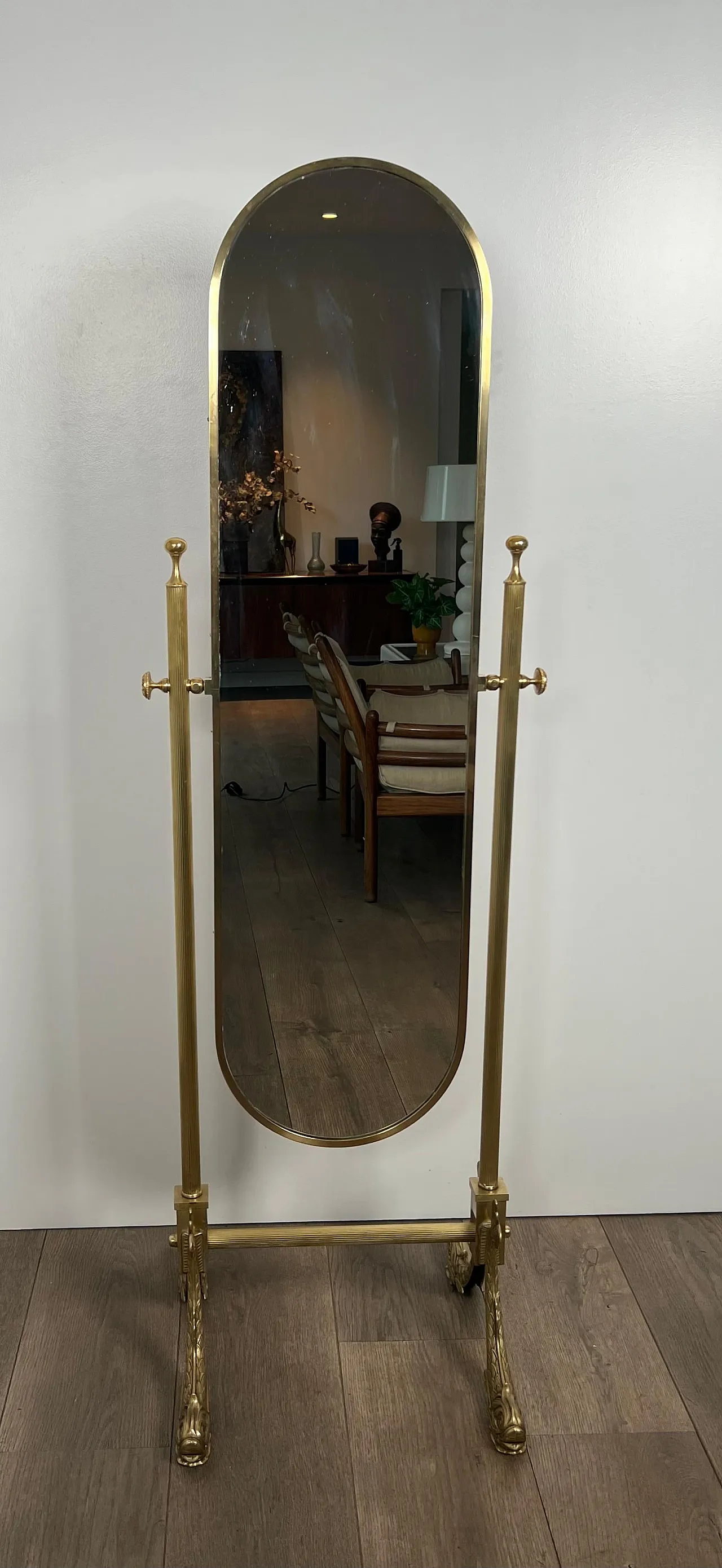 Psyche brass mirror by Maison Jansen, 1940s 2