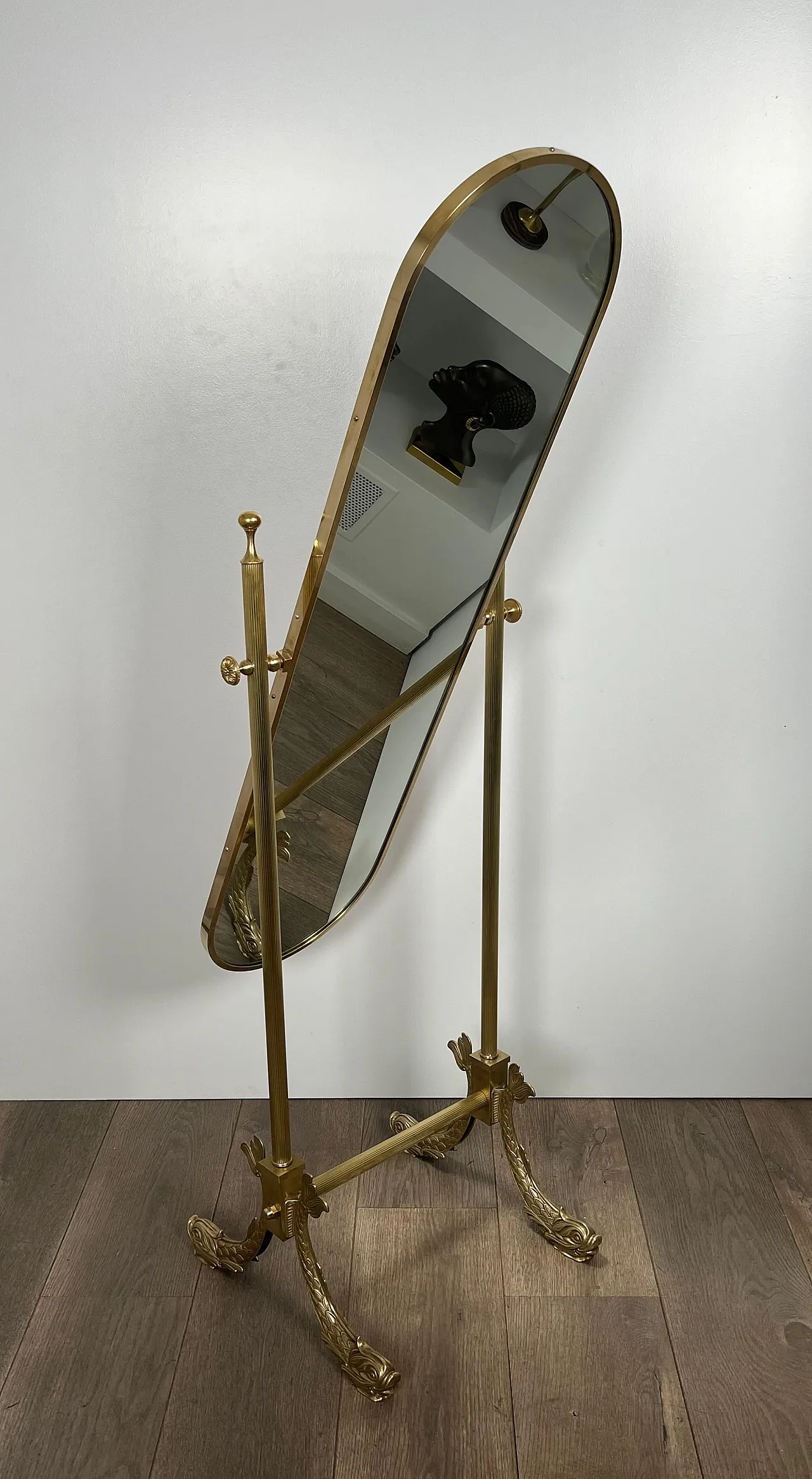 Psyche brass mirror by Maison Jansen, 1940s 4