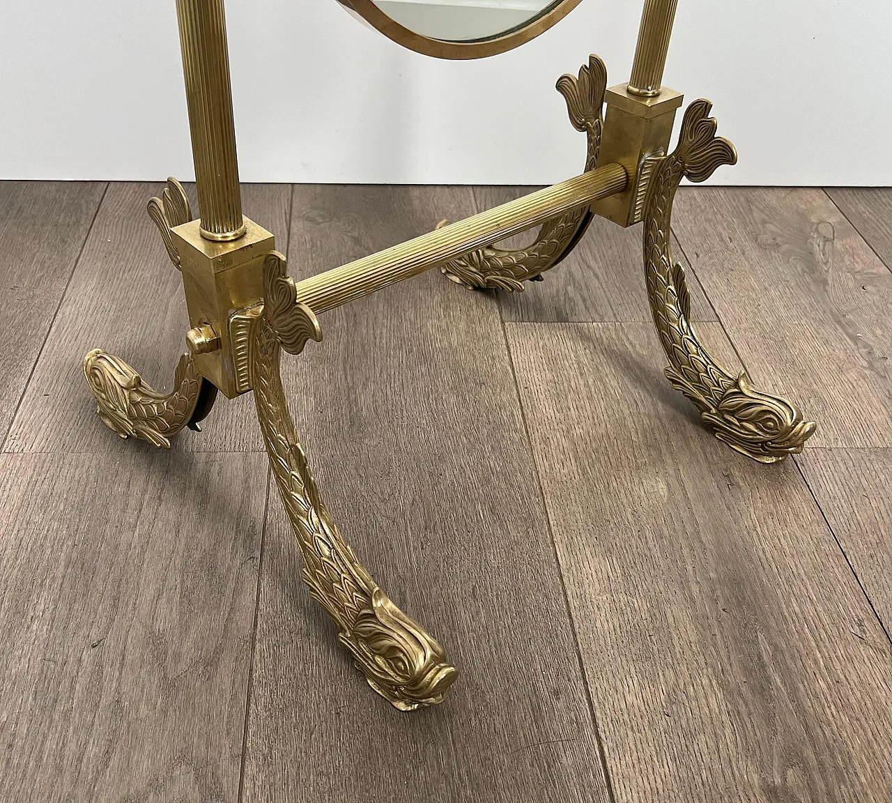 Psyche brass mirror by Maison Jansen, 1940s 15